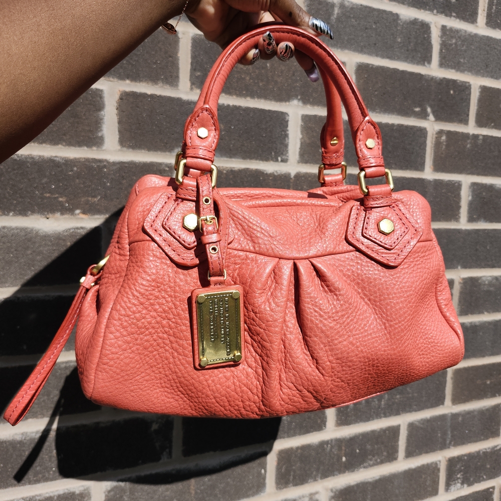 Marc Jacobs Coral Satchel with Gold Accents